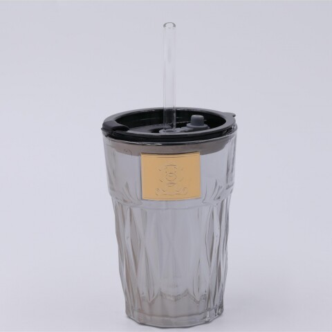 VASO CAFÉ DIAMOND CON PAJA (NEGRO/420 ML) VASO CAFÉ DIAMOND CON PAJA (NEGRO/420 ML)