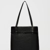Shopper Bay en cuero graneado Negro