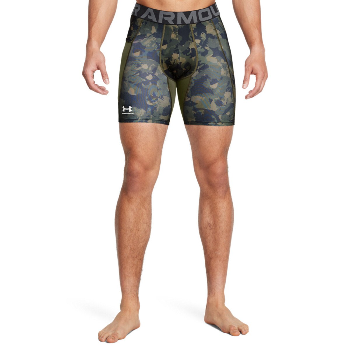 UA HG Armour Prtd Comp Sts-GRN - GRN-390 