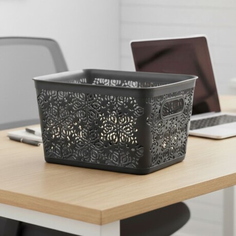 Cesto organizador calado 7 lts GRIS