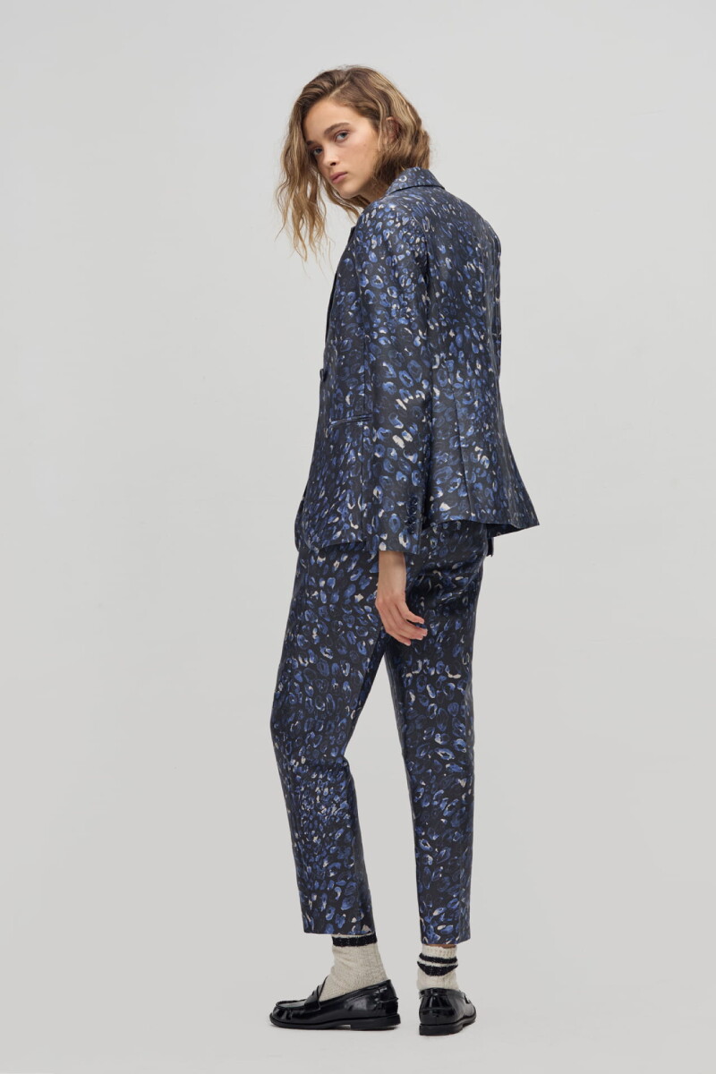 Blazer Oslo en Taffeta Midnight Leopard