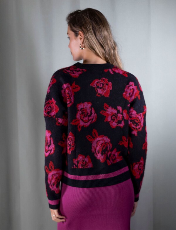 Buzo Flower NEGRO/FUCSIA