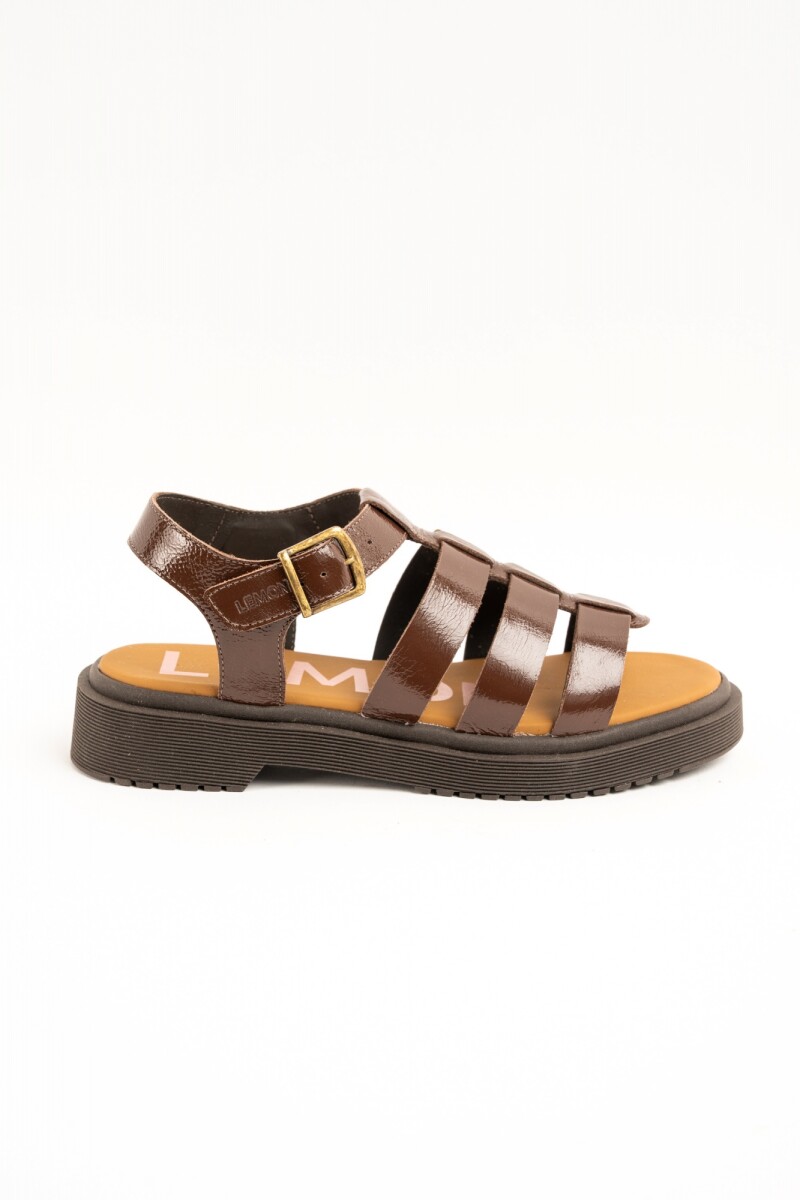 Sandalias Cangrejeras De Cuero Chocolate
