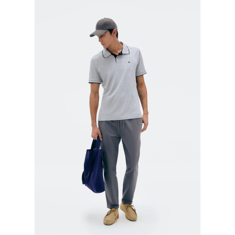 CAMISA POLO MM MASC CINZA CLARO