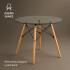Mesa Comedor ComboHome Eames Redonda Vidrio 90 Cm Premium Transparente