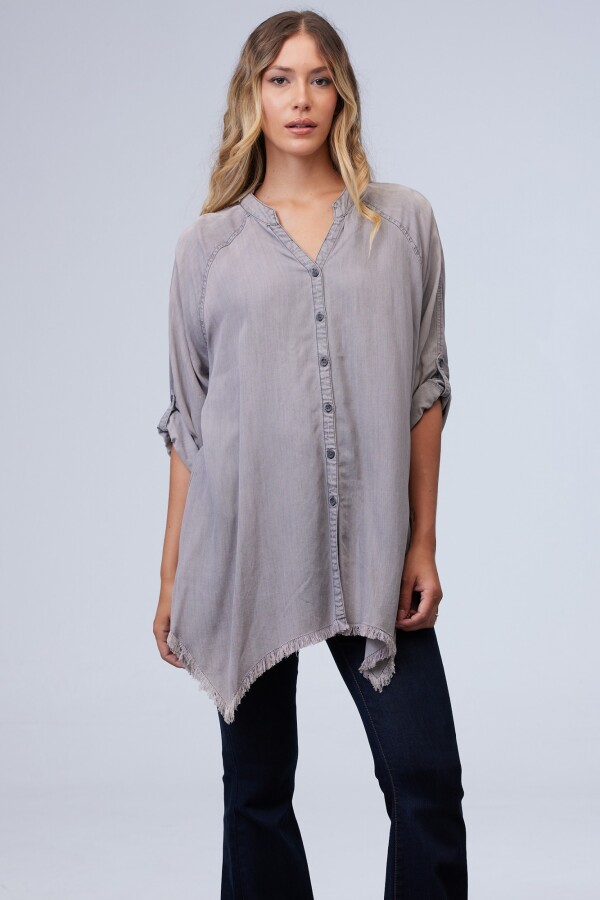 Camisa Oversize Tencel GRIS
