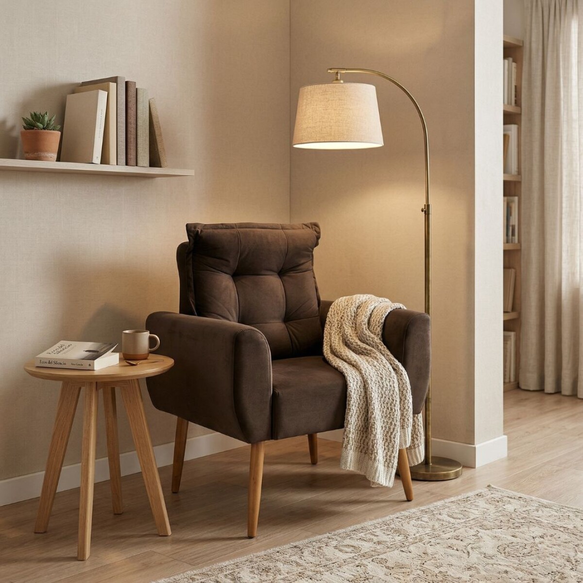 Sofa Sillon Poltrona 1 Cuerpo Dakota - Marrón 