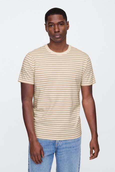 Remera A Rayas Hombre Ivory Frost