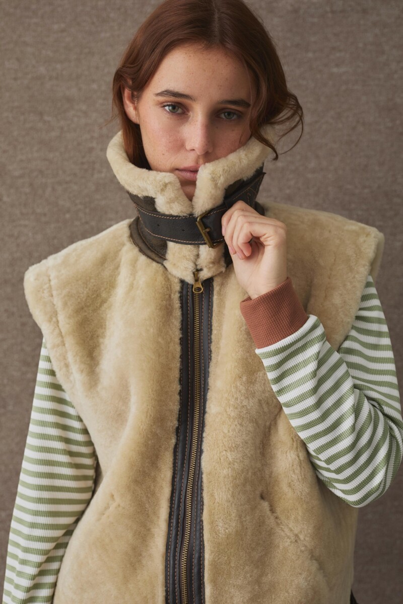 CHALECO EKO Fur Beige