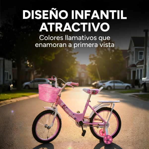 Bicicleta infantil Shengdi Rodado 16 Canasto Parrilla Hadas Color Rosa Claro