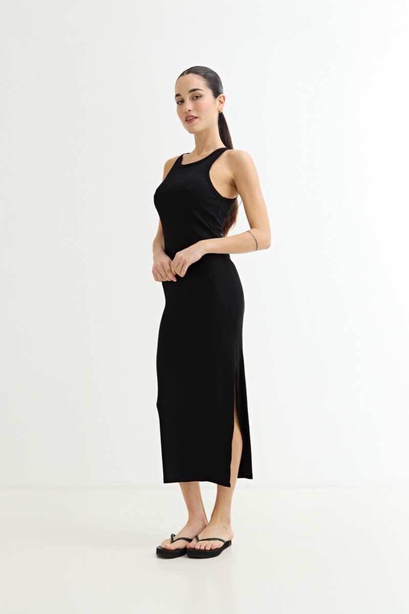 Vestido largo sin mangas NEGRO