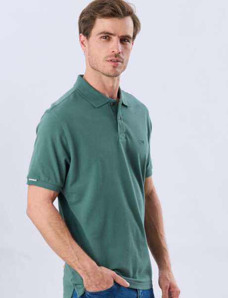 REMERA POLO LISA PIQUÉ Verde Oscuro