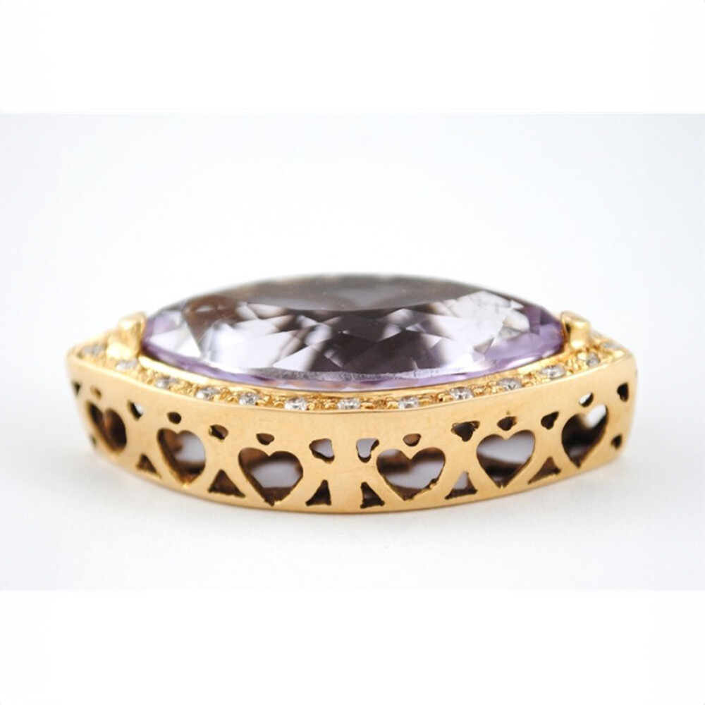 Colgante Oro 18K Con Brillantes Y Amatista Colgante Oro 18K Con Brillantes Y Amatista
