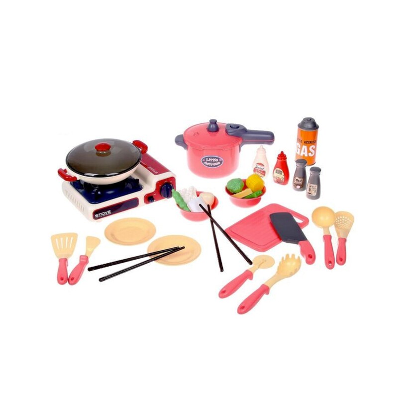 Set de cocina de juguete con accesorios y sonido Set de cocina de juguete con accesorios y sonido