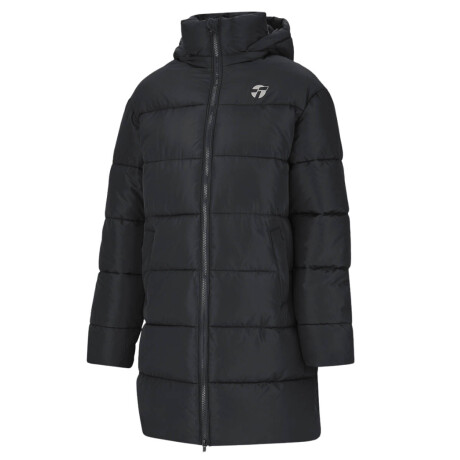 Campera Topper Dama Puffer C/Capucha Cuello Alto Negro