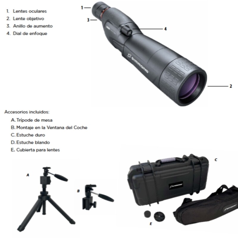 Telescopio Terrestre Simmons Pro Hunter 15-45x 60mm Telescopio Terrestre Simmons Pro Hunter 15-45x 60mm