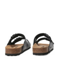 Sandalias de Mujer Freeway Cork Casual Hebillas Negro (Cuero Graso)
