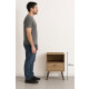 Mesa De Luz Nordica Retro Dormitorio 1 Estantes 1 Cajon Pro Marrón