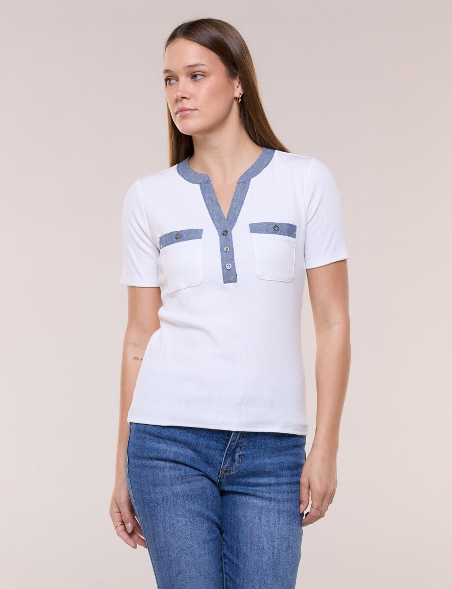 Remera Vistas En Denim - Crudo 