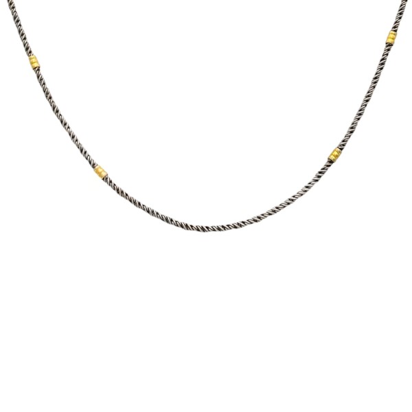 Cadena Tourbillon-Plata y Oro-Sin Piedra-CD5004 sinpiedra