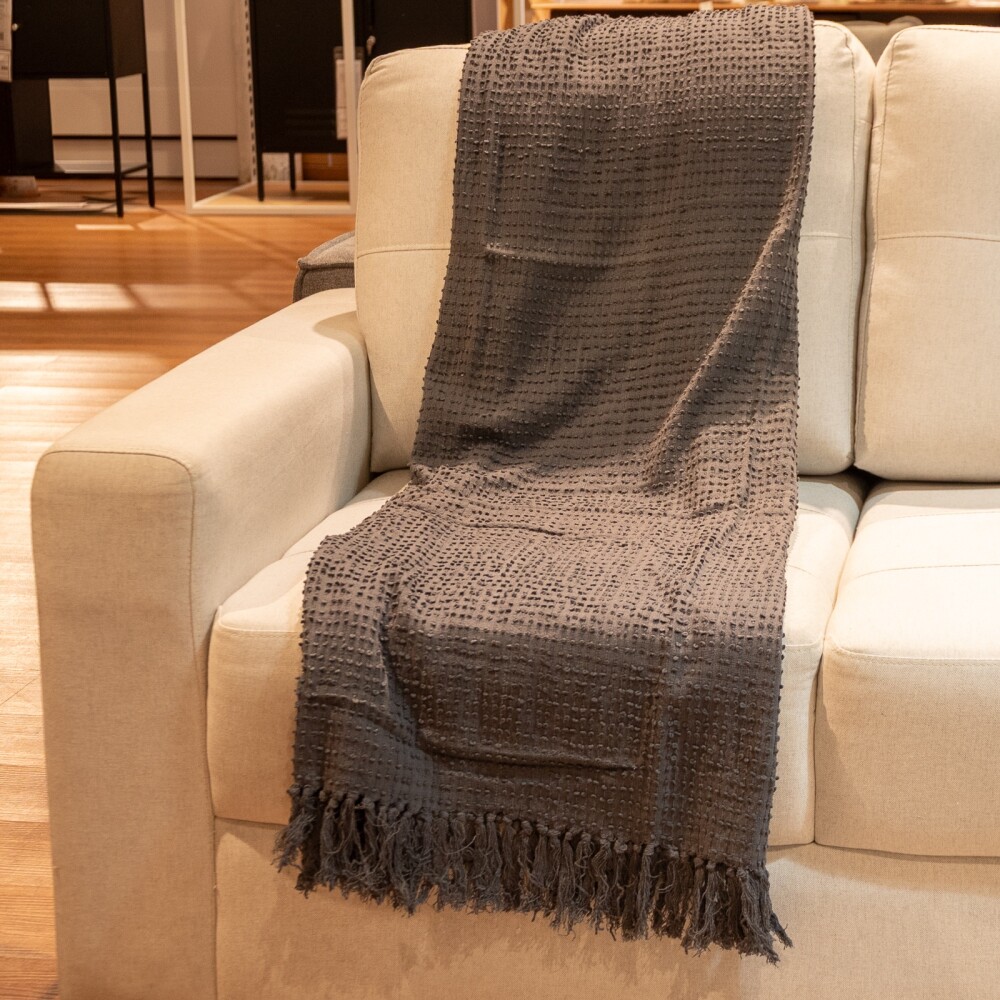 THROW ONYX ALGODON GRIS COTTON GRISOSCU