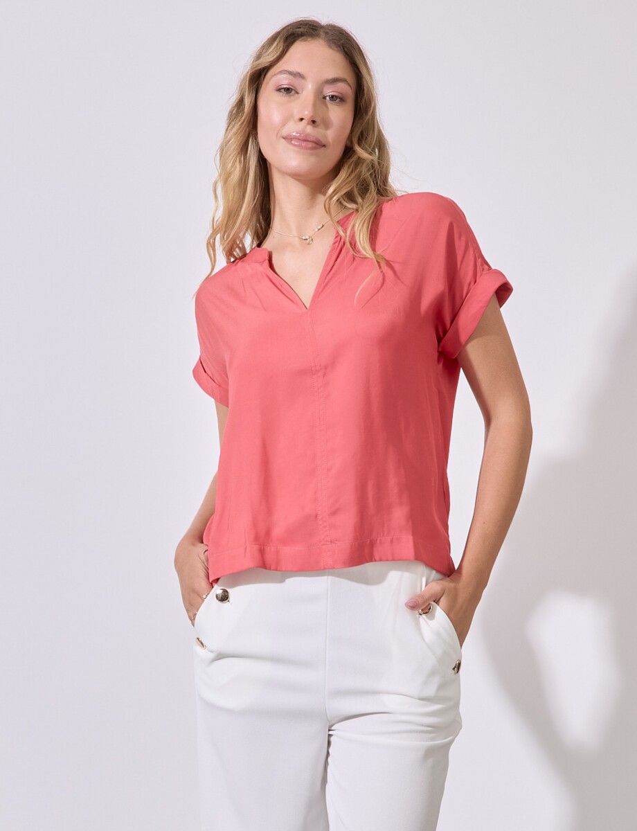 Blusa Saten - Rojo 