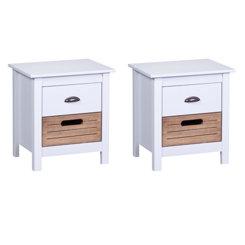 Pack x2 mesa de luz Lumax 2 cajones madera Pack x2 mesa de luz Lumax 2 cajones madera