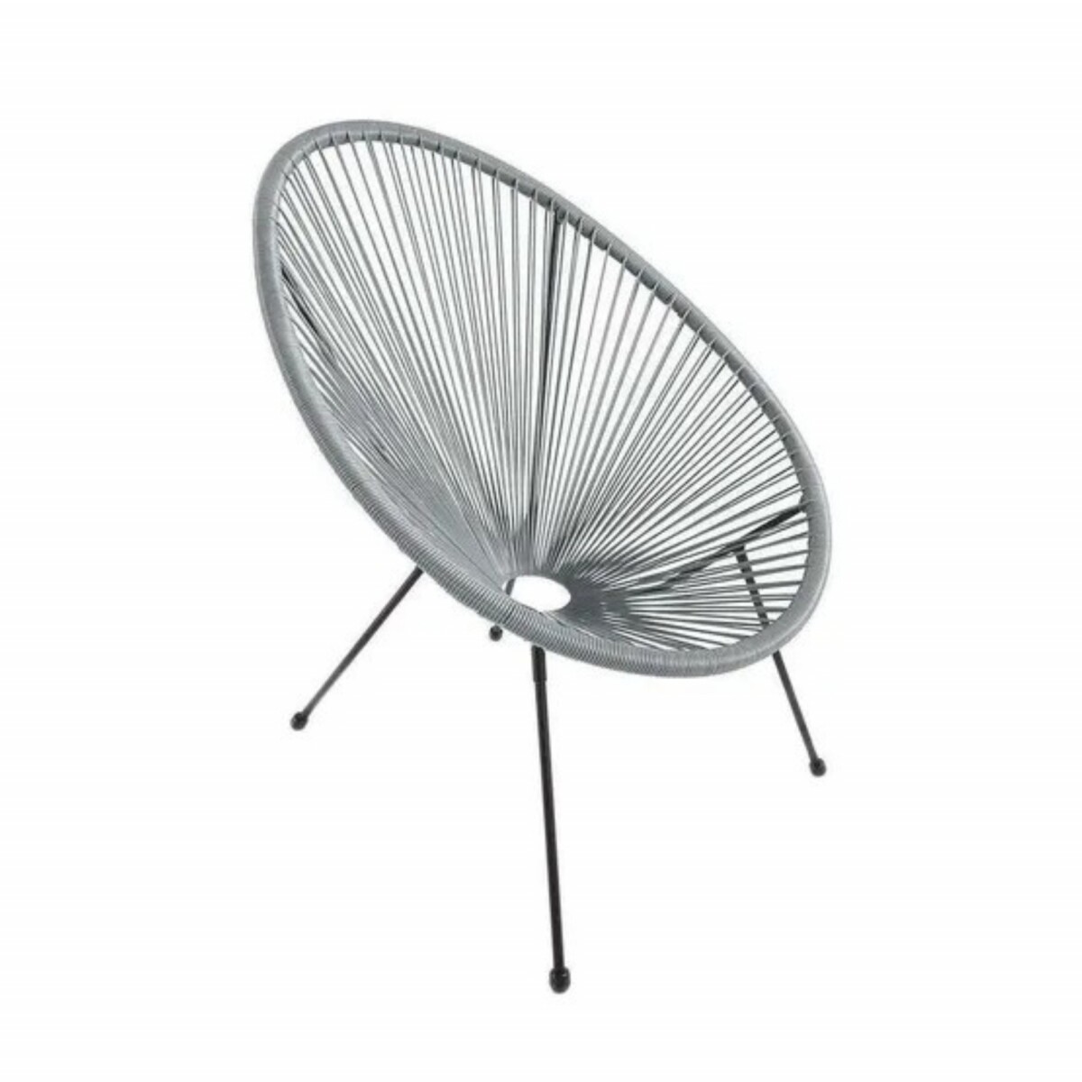 Silla Simil Rattan Ovalada - Gris 