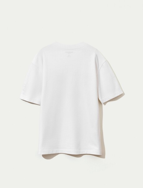 CAMISETA INFANTIL OVERSIZE ESTAMPADA BLANCO