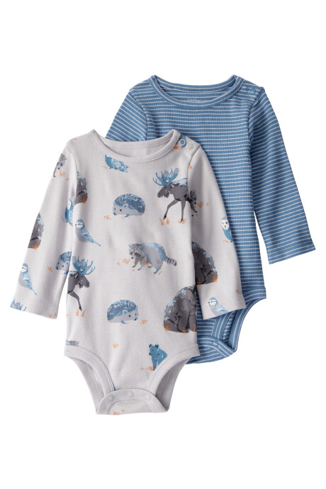Pack dos bodies de algodón orgánico, diseño bosque Sin color
