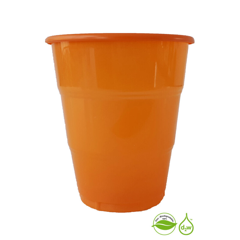 Vaso Biodegradable 360ml x10 Naranja