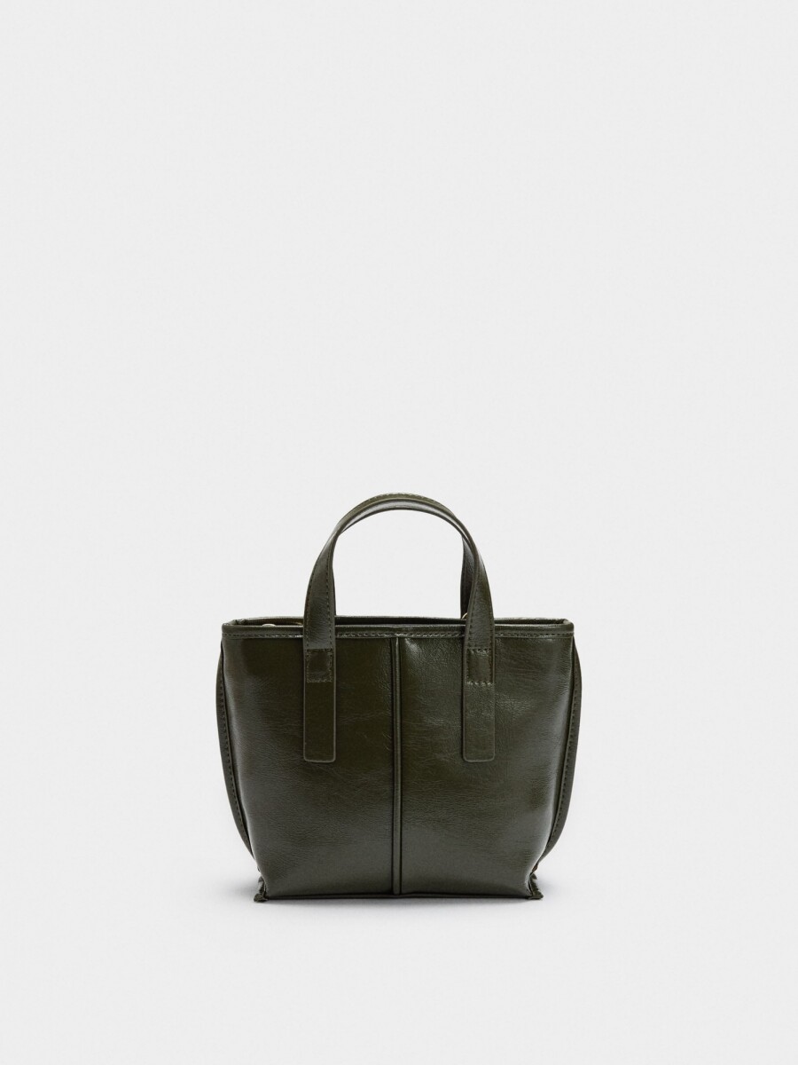 Bolso Tote Con Bandolera caqui