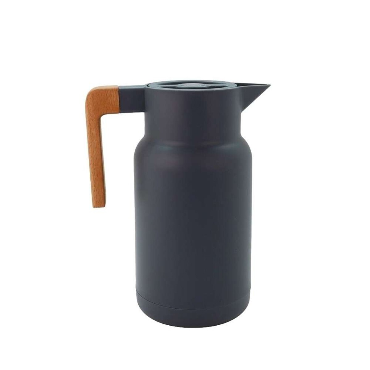 Jarra Termica Recta 1L Plastico Mango Madera - Gris 