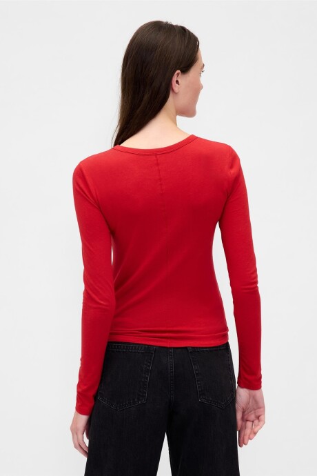 Remera Manga Larga Mujer Modern Red