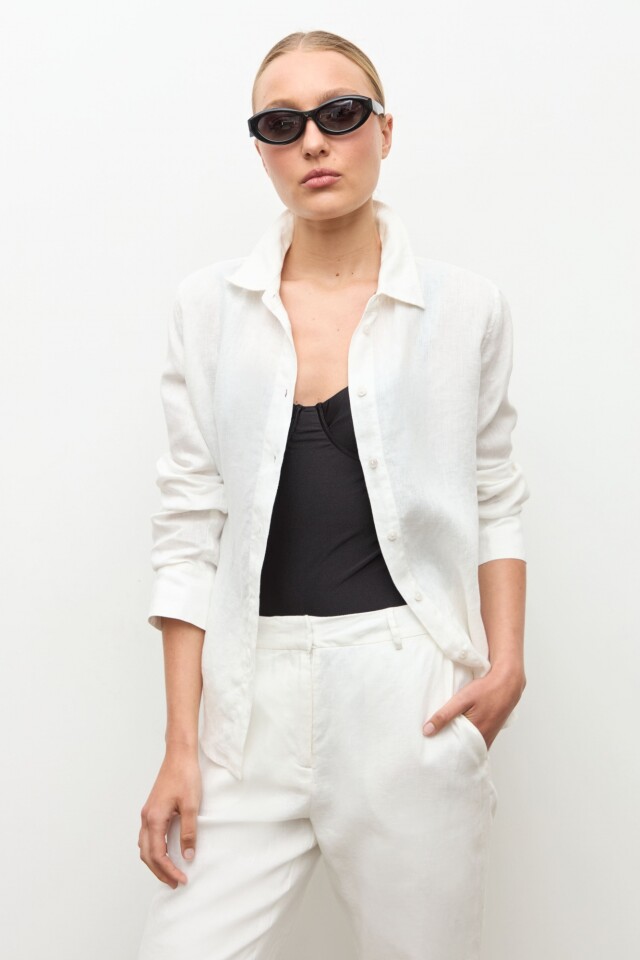 Camisa 100% Lino blanco