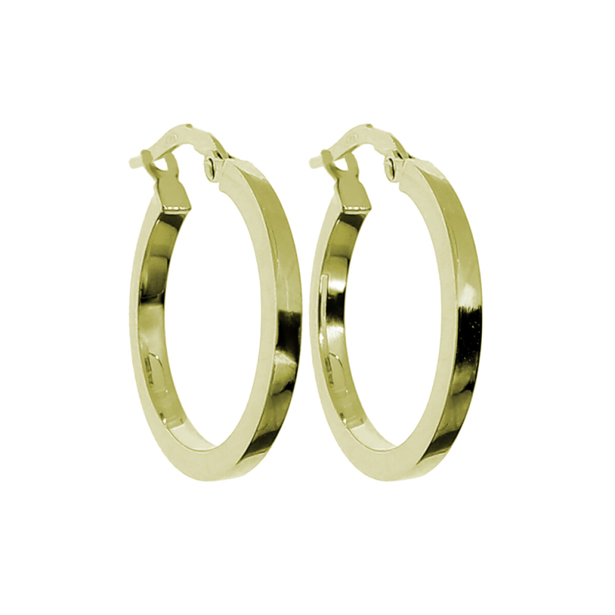 Aros de oro amarillo 18k de caña cuadrada 