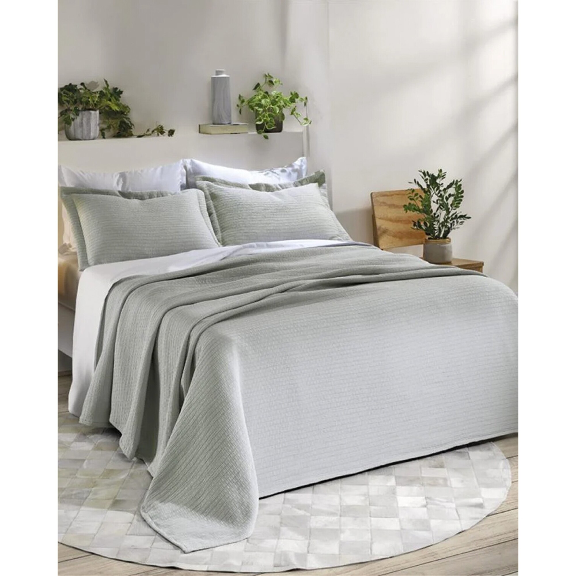 Cubrecama Dohler de 2 plazas con fundas de almohadas Gris Electroventas