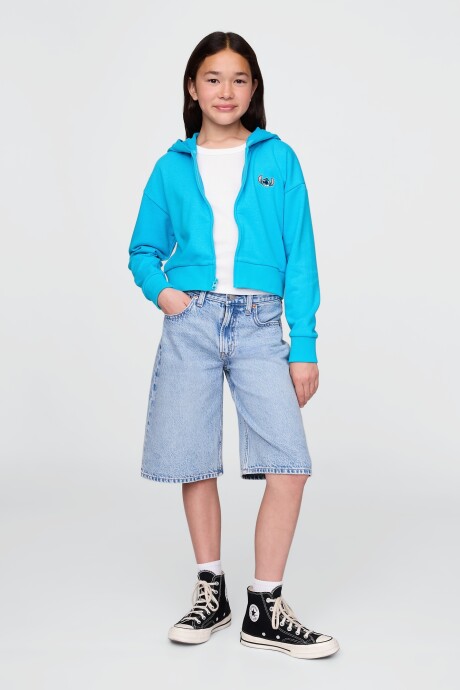 Canguro Con Cierre Niña True Cyan Blue 663