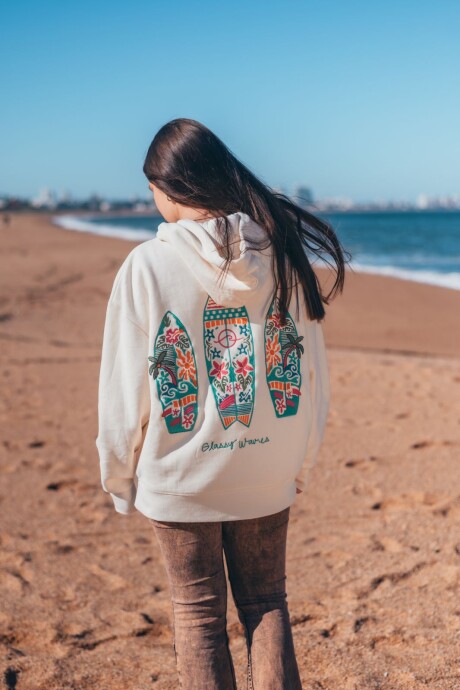 Hoodie Mahalo Bordado / Crudo U