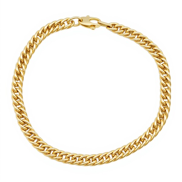 Pulsera Cubana-Oro bajo-Sin Piedra-PU80024 sinpiedra