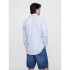 V-LS STANDARD LINEN COTTON BLUE STRIPE
