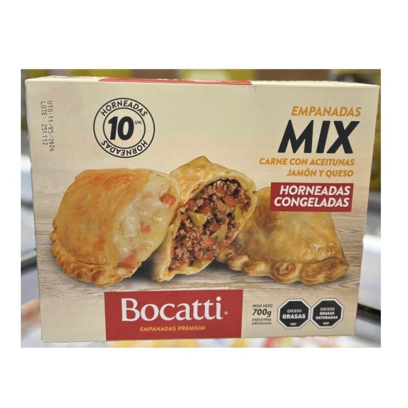 EMPANADAS MIX CARNE Y JYQ BOCATTI PREMIUM X 10 EMPANADAS MIX CARNE Y JYQ BOCATTI PREMIUM X 10