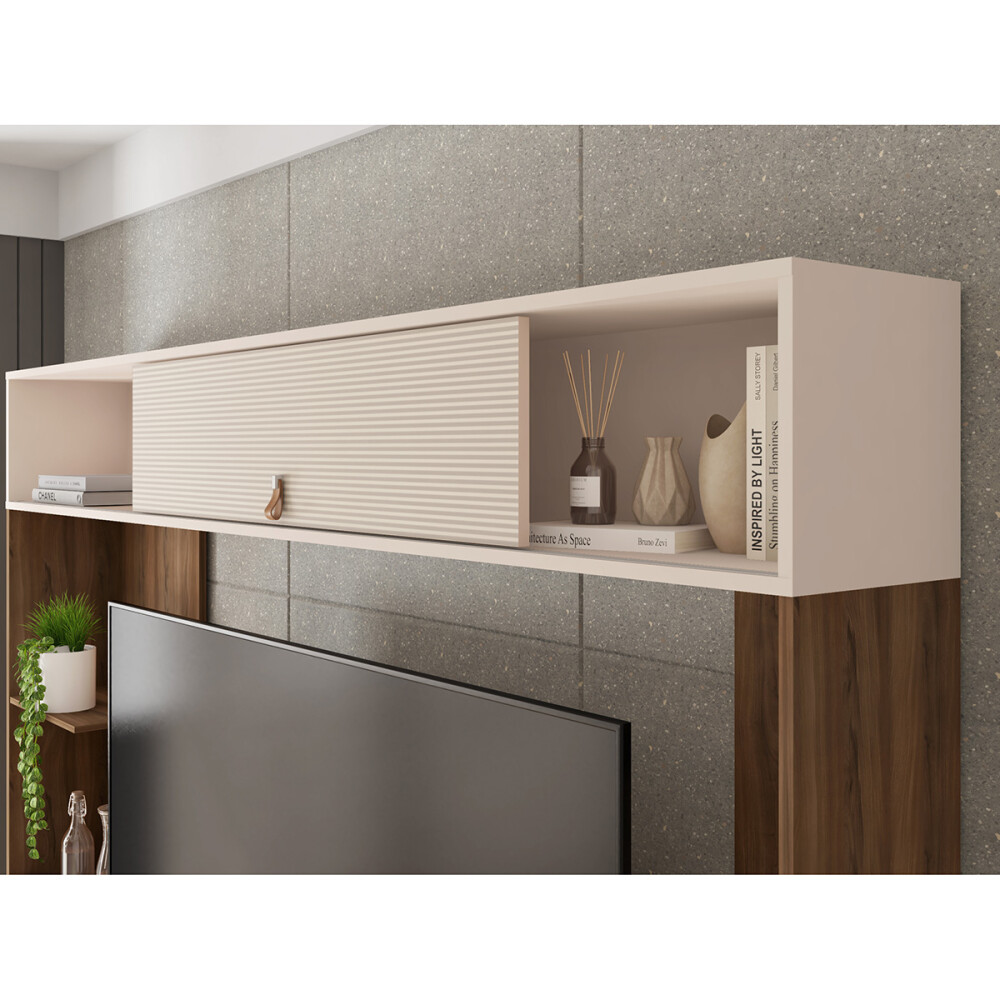 RACK "HOME THEATER SINFONIA" COLOR NOGUEIRA SAN REMO/OFF MR Rack "home Theater Sinfonia" Color Nogueira San Remo/off Mr