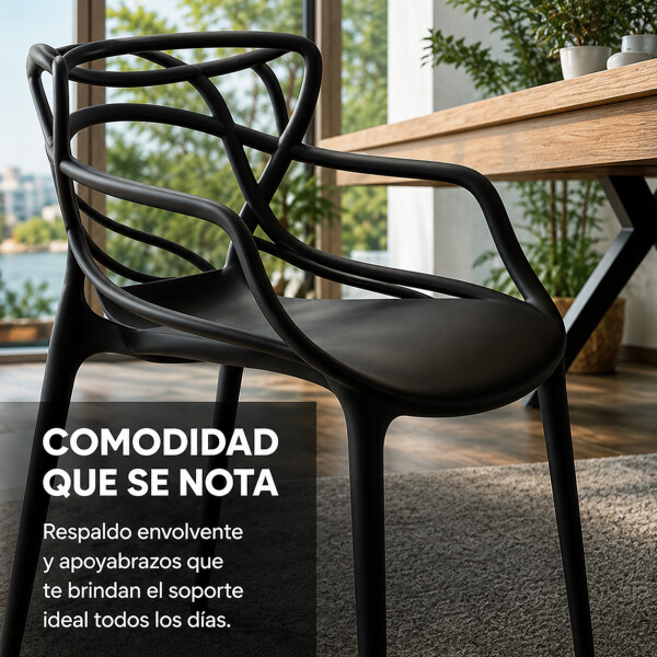Silla de Comedor ComboHome Allegra Pack X6 Negro 1