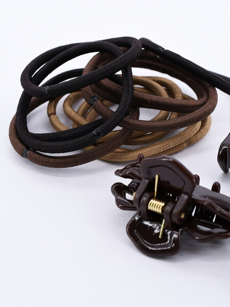 PINZA Y COLEROS PACK X 11 MARRON