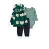 Conjunto Carters Campera Fleece , pantalon y bodie OSO verde RN Conjunto Carters Campera Fleece , pantalon y bodie OSO verde RN