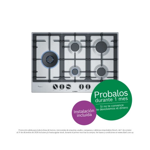 Anafe a gas Bosch PCS7A5B90 Inox 75 cm Anafe a gas Bosch PCS7A5B90 Inox 75 cm