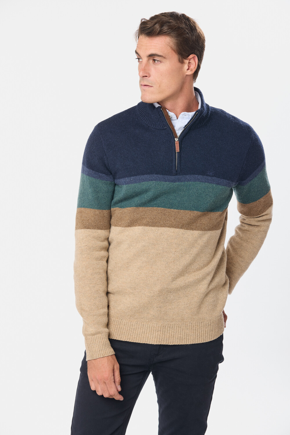 BUZO LANA RAYADO Beige