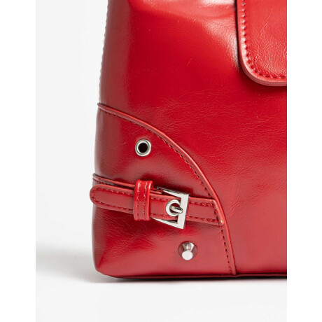 Cartera City Con Solapa Rojo Cereza