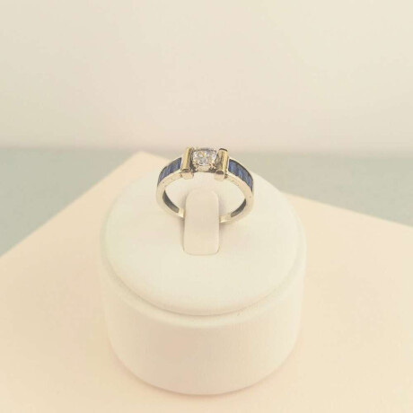 Anillo de Plata 925 double en Oro 18 ktes Circonias